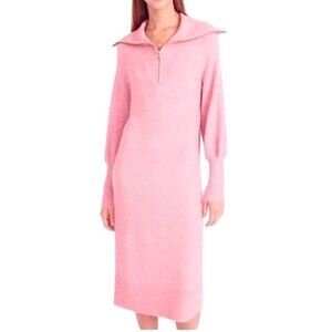 J. Crew Pink Half-zip Sweater Dress  Womens Size XS in Supersoft Yarn
